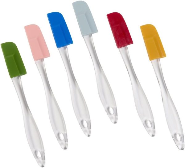 Set of 6 Mini Silicone Spatulas for Kitchen Cooking & Baking, Small Silicone Cooking Utensils, Heat Resistant BPA Free - Up To 446 Degrees