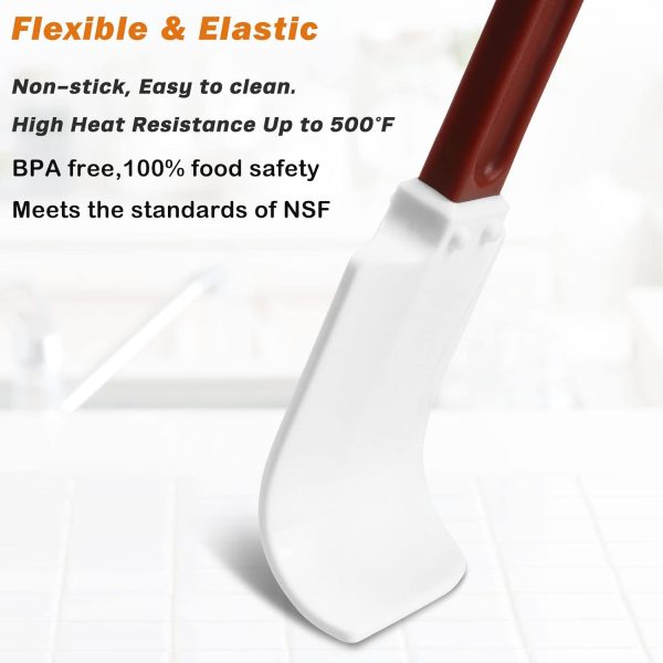 High-Temp Silicone Spatulas, 10'' Commercial Spatula 500°F Heat-Resistant Non-Stick Silicone Scraper, Set of 2 (10-Inch, NSF) - Image 2