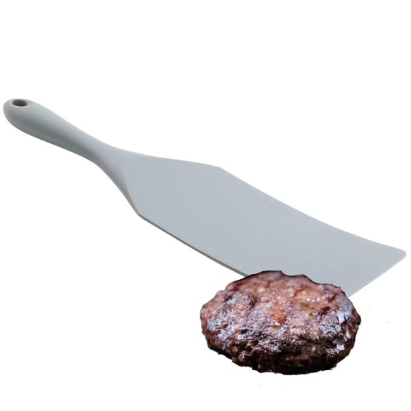 11834 Wide Silicone Spatula Spurtle, Heat Resistant to 400°F, Scratch Resistant, BPA Free, NSF Listed, One-Piece Design, Professional Kitchen Tool, 12.5" Long, Gray