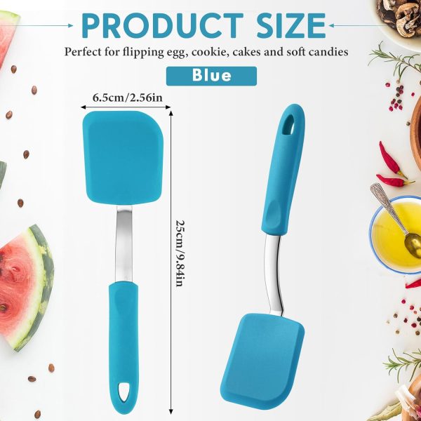 Small Silicone Spatula Flexible Silicone Cookie Spatula Heat Resistant Small Pancake Turner for Kitchen Use Nonstick Cookware No Scratch Cooking Flipper for Egg Pancake