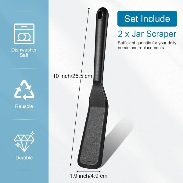 2 Pieces Silicone Narrow Skinny Spatula Crepe Flipper Long Heat Resistant Cooking Pancake Spatula Non Stick for Cooking Egg Burgers Pizza Pancake Steak Omelet(Black) - Image 2