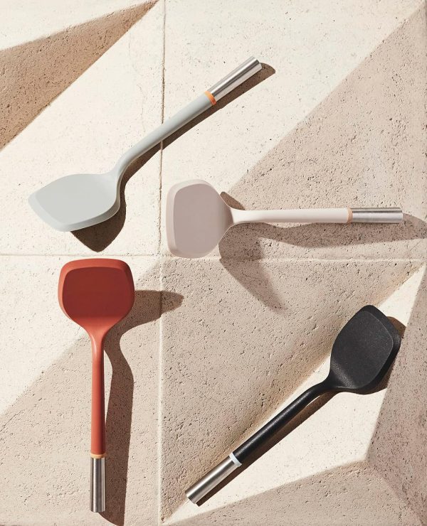The Soft-Edge Turner Silicone Spatula For Cooking, Food Grade Kitchen Spatula Flipper for Eggs, Pancakes, Omlettes, Brownies, BPA-Free Dishwasher-Safe, Terracotta