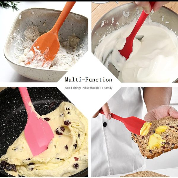 8 Pieces Silicone Spatulas,8.5 inch Non-stick Spatulas with Stainless Steel Core,Heat Resistant-500℉, One Piece Design,Food Grade Silicone, Dishwasher Safe, for Mixing,Cooking,Baking (8.5 inch) - Image 2